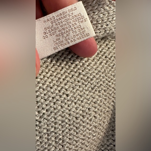 CHICO’S Subtle Shimmer Ellie Ease Cardigan Sweater Silver Gray Seagull Metallic - Picture 8 of 10